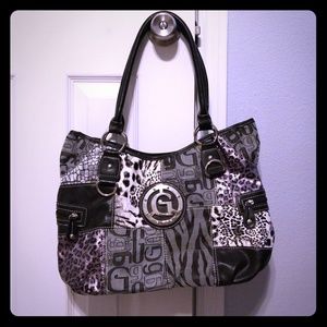 NWOT GUESS Black, Silver and Gray Handbag